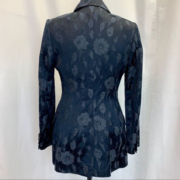 REISS Peony jacket jacquard double breasted blazer in navy Sz 6 NWOT - Picture 8 of 17